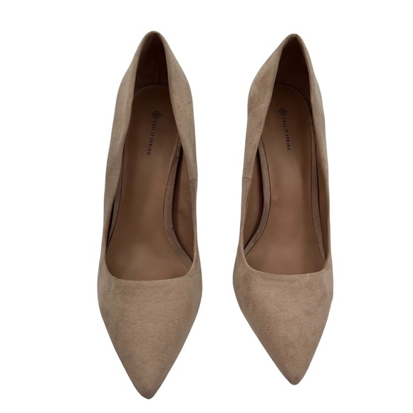 Call It Spring Tan Suede Pointed Toe Heels Size 10 Women's - Picture 3 of 8
